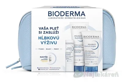 Bioderma Atoderm Bioderma Atoderm Nutritive denný krém pre suchú a citlivú pokožku 40 ml + Bioderma Atoderm Krém na Ruce & Nehty krém na ruky pre veľmi suchú citlivú a atopickú pokožku 50 ml + Bioderm