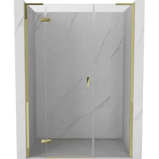 MEXEN/S - Mist-H L sprchové dvere krídlové ľavé 160, transparent, zlatá 8A5L-160-001-50-00-L