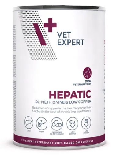 VetExpert VD dog 4T Hepatic konzerva pre psy na podporu činnosti pečene 400 g