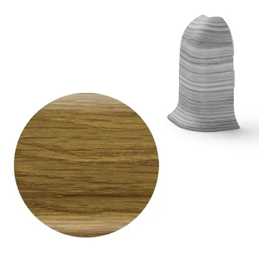 Vnější roh k soklu Naturel dub Country , PVC dĺžka 0,5 cm, výška hrany 56 mm, NATNGTZ50