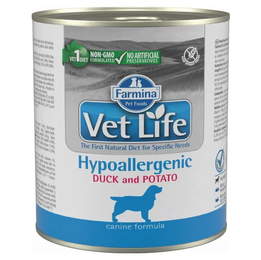 VET LIFE Natural Hypoaller Duck&Potato konzerva pre psov 300 g