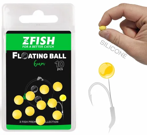 Zfish plávajúca silikónová gulička 10 ks - priemer 10 mm