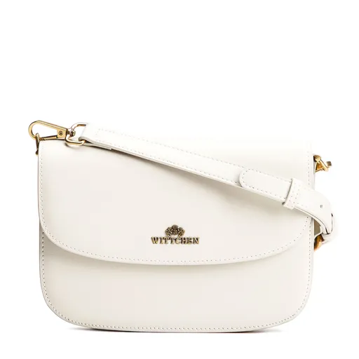 Dámska crossbody z prírodnej kože krémová 100-4E-214-0