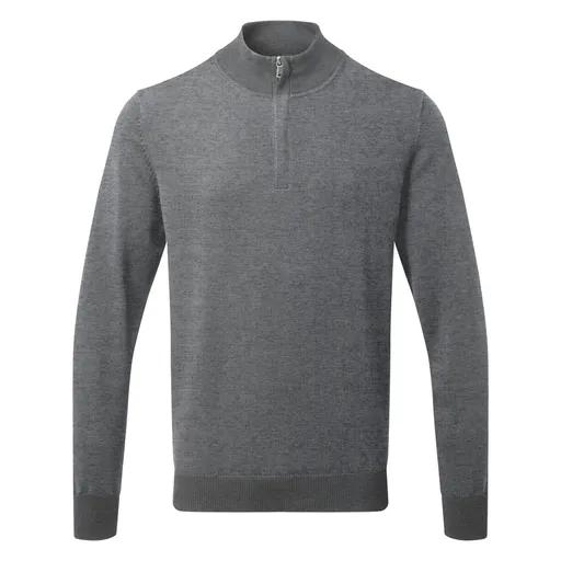 Asquith & Fox Pánsky sveter s 1/4 zipsom - Uhľová | 2XL