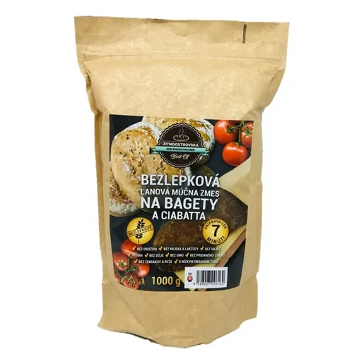 ŽITNOOSTROVSKÁ BEZLEPKOVÁ PEKÁREŇ Ľanová múčna zmes na bagety a ciabatta 1000 g