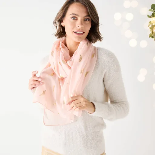 Maxi šatka s potlačou pierok