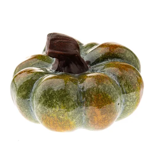 Jesenná keramická tekvica, 10 x 7 cm, zelená