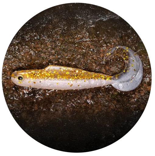 Redbass gumová nástraha twister kixter gold/silver gt - 12,5 cm 14 g