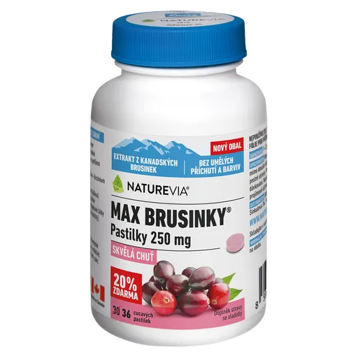 NATUREVIA Max brusnice pastilky 30+6 pastiliek