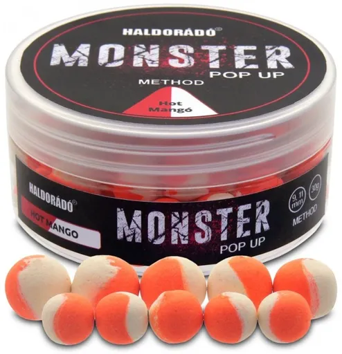 Haldorádó plávajúce boilie pop-up method monster 30 g 9 + 11 mm - hot mango