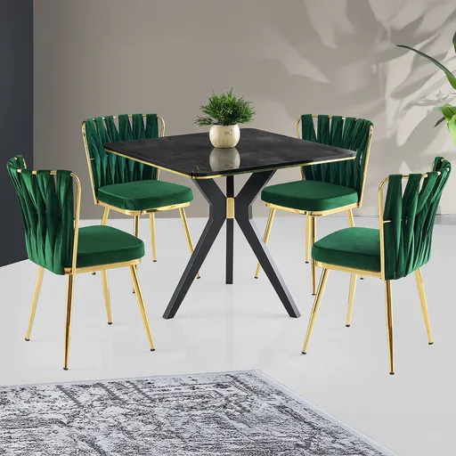 Jedálenský stôl Kare Ikon Black Gold