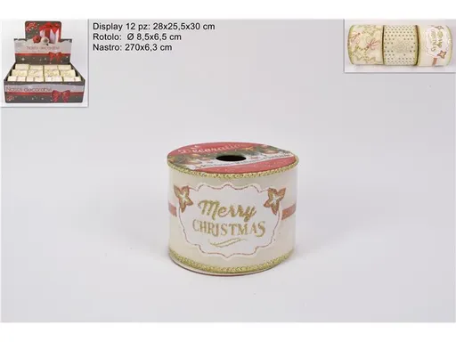 MAKRO - Stuha vianočná 6,3x270cm rôzne dekory