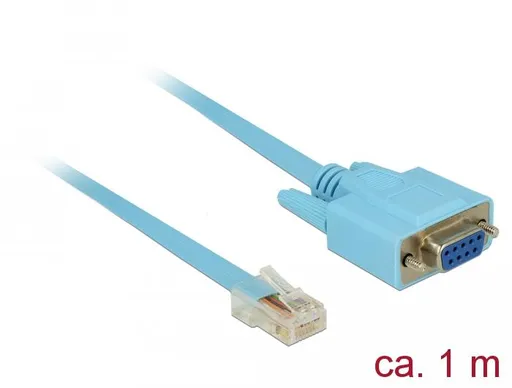 Delock Adaptér RS-232 DB9 samica > 1 x Sériový RS-232 RJ45 samec 1 m