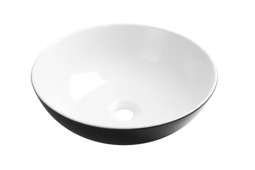 INVENA - Umývadlo na dosku DOKOS 39,5 cm, čierna biela CE-19-041-C