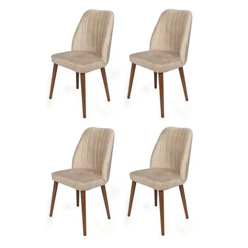 Súprava jedálenských stoličiek Alfa Cream and Walnut, 4 ks