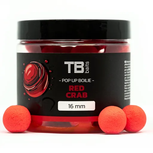Tb baits plávajúce boilie pop-up red crab + nhdc 65 g - 16 mm