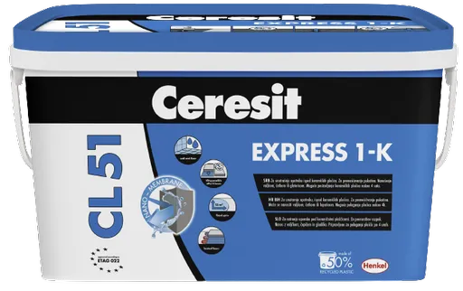 CERESIT CL 51 EXPRESS 1 K - Jednozložková hydroizolačná hmota 2 kg