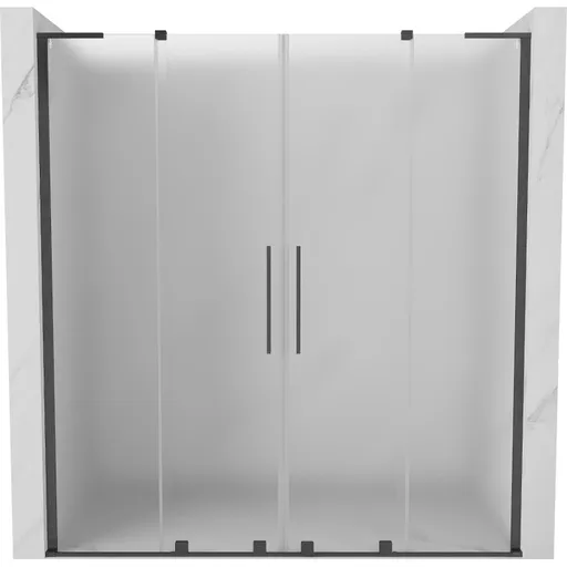 MEXEN/S - Velar L Duo posuvné sprchové dvere 170, dekor, grafit kartáčovaná 871-170-003-32-66