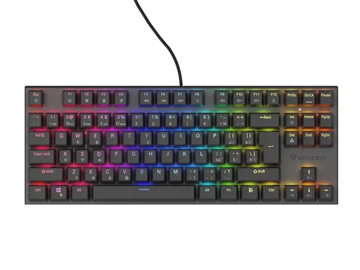 Genesis tichá herná klávesnica THOR 303/TKL/RGB/Outemu Peach/Drôtová USB/SK-SK layout/Čierna