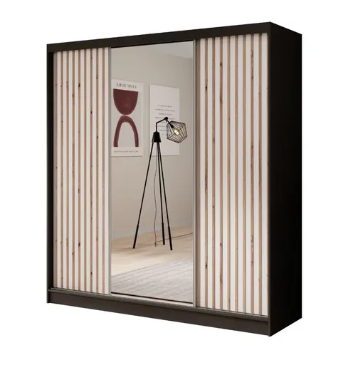 ArtAdrk Šatníková skriňa IDA | čierna / biela 200 cm