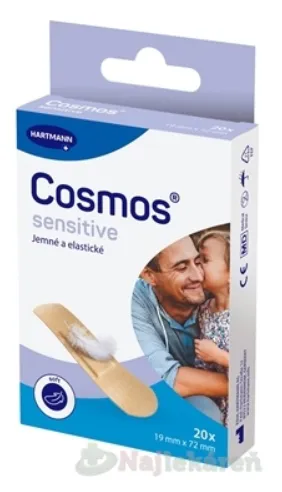 COSMOS Soft náplasť na rany z netkanej textílie pre citlivú pokožku 19x72mm 20ks