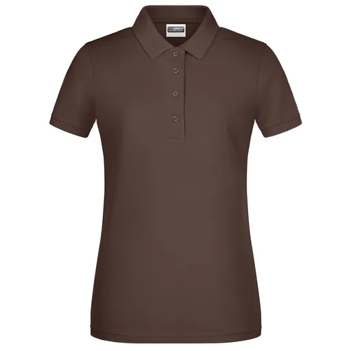 James & Nicholson (Daiber) Dámska polokošeľa z biobavlny 8009 - Hnedá | XL