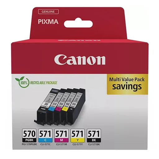 Canon originál ink PGI-570XL/CLI-571 PGBK/C/M/Y/BK, 0372C006, CMYK, high capacity, multi pack