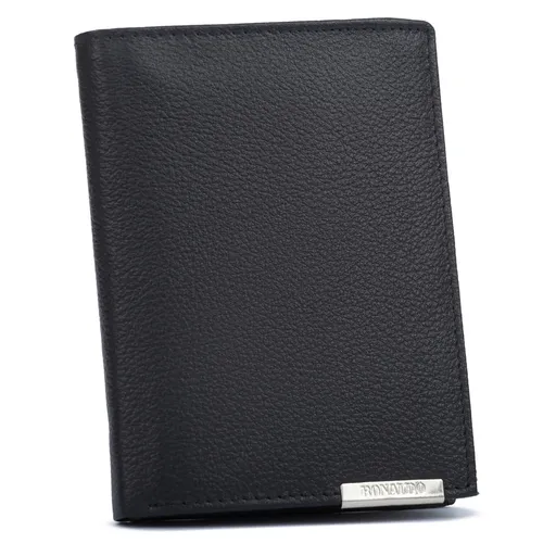 Veľká čierna pánska kožená peňaženka 4U Cavaldi bez zapínania s RFID ochranou