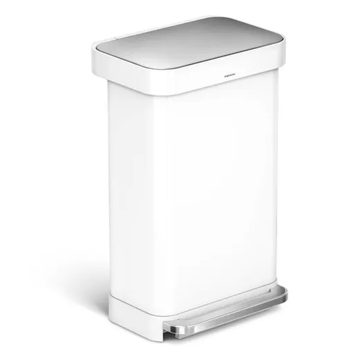 Simplehuman Pedal bin odpadkový kôš voľne stojací 45 l biela oceľ lesk SHCW2027