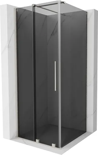 MEXEN/S - Velár sprchovací kút, posuvné dvere 110 x 110, grafit, nikel kartáčovaný 871-110-110-41-97