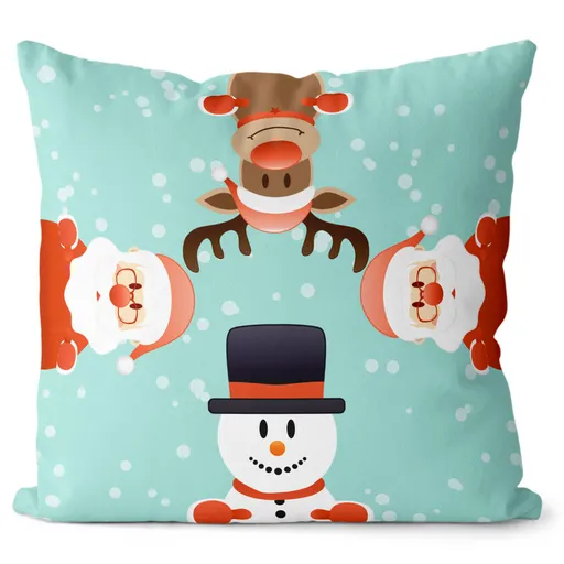 Vankúš Vianočné panáčikovia (Veľkosť: 40 x 40 cm)
