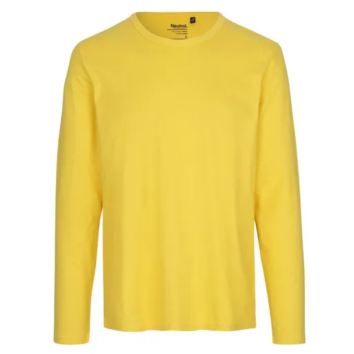 Neutral Pánske tričko s dlhým rukávom z organickej Fairtrade bavlny - Žltá | XL