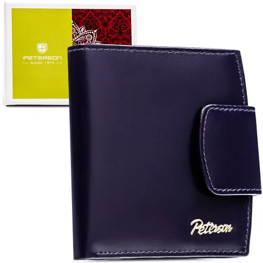 Fialová malá dámska kožená peňaženka s RFID ochranou - Peterson