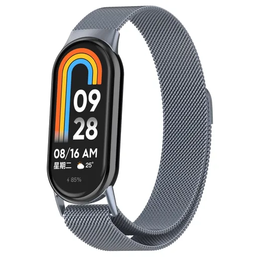 MILANESE Kovový remienok pre Xiaomi Smart Band 10 / 9 / 8 šedý
