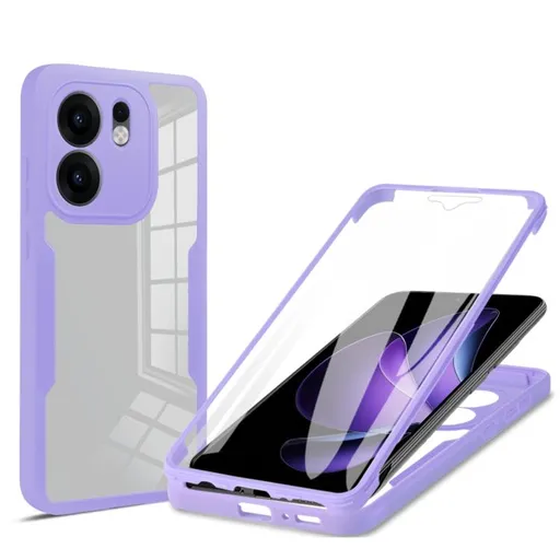 DUAL Obojstranný kryt s fóliou Oppo Reno13 F 5G / Reno13 FS 5G fialový