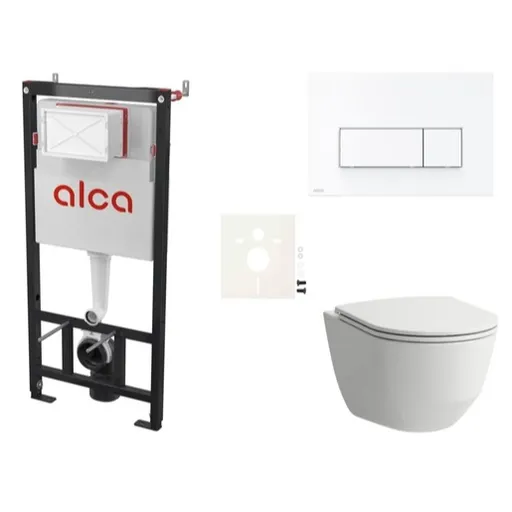 Cenovo zvýhodnený závesný WC set Alca do ľahkých stien / predstenová montáž + WC Laufen SIKOASL7