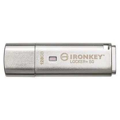 Kingston 128GB IKLP50 IronKey Locker+ 50 AES USB, w/256bit Encryption