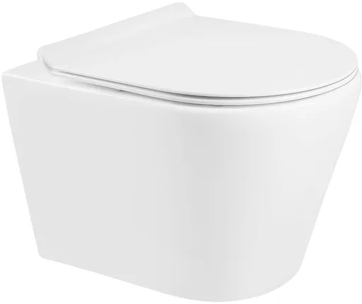 MEXEN/S - Rico Závesná WC misa Rimless vrátane sedátka s slow-slim, Duroplast, biela 30720100