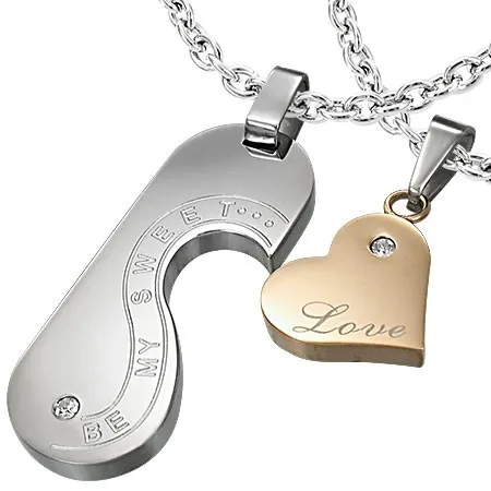 Oceľový prívesok srdce a esíčko