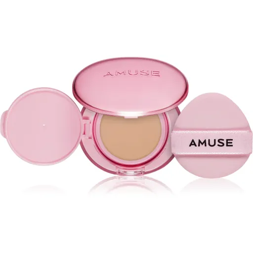 AMUSE Dew Power Vegan Cushion dlhotrvajúci make-up v hubke pre rozjasnenie a vyhladenie pleti odtieň 02 Healthy 15 g
