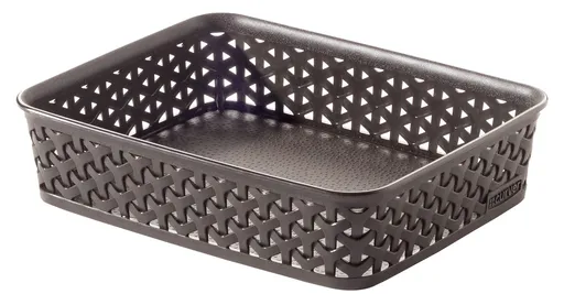 CURVER - Košíček imitácia ratanu, Y, tmavo hnedý 26 x 20 x 6 cm