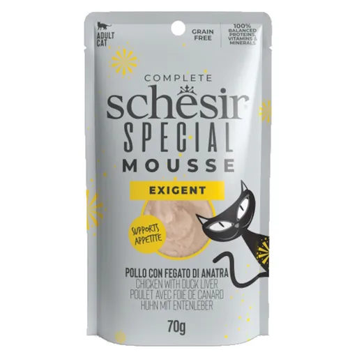 SCHESIR Special Mousse Exigent kapsička pre mačky kura a pečeň 70 g