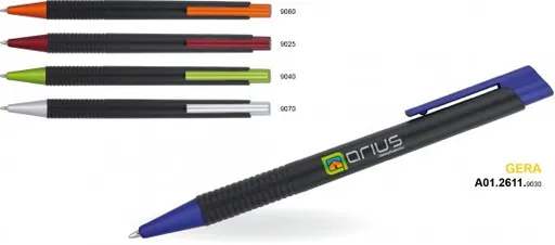 Guľôčkové pero Gera plast modré telo čierne
