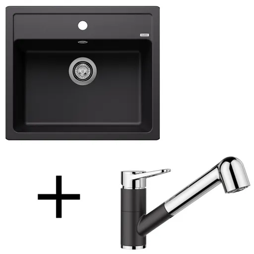 Blanco set Legra 6 + Wega II-S silgranit/chróm biela soft