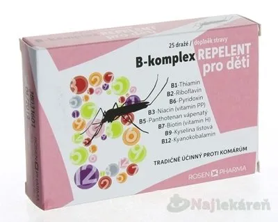 RosenPharma B komplex Repelent pre deti dražé 25 tabliet