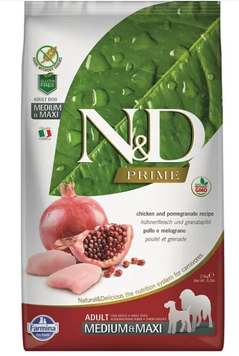 Farmina N&D dog PRIME (GF) puppy medium & maxi, chicken & pomegranate 12kg