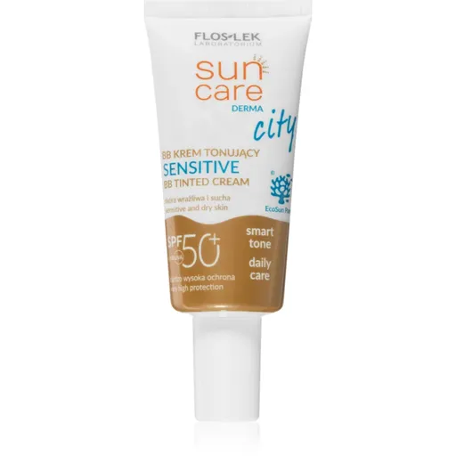 FlosLek Laboratorium Sun Care Derma City BB BB krém s veľmi vysokou UV ochranou pre citlivú pleť SPF 50+ 30 ml