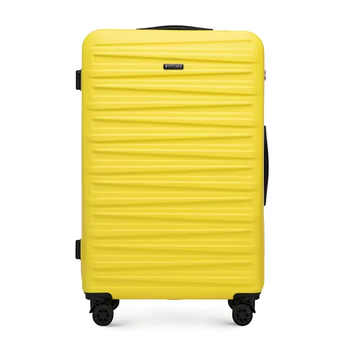 Veľký kufor ABS s horizontálnym razením, žltý 56-3A-003-50