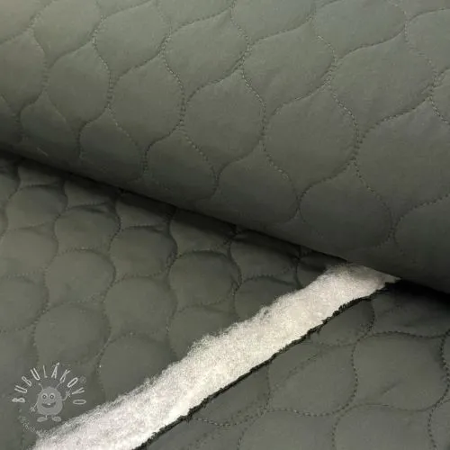 Prešívaná látka Round moss green