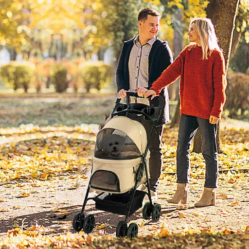 PawHut Kočárek pro psy do 4 kg a 32 cm, khaki